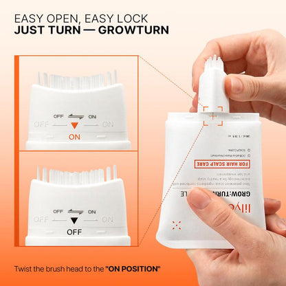 Growturn Anti Hair Fall & Scalpturn Anti Sebum Scalp Ampoule Duo | Built-In Brush Hair Growth Serum For Thinning Hair & Oily Scalp