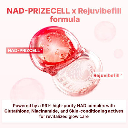 Cell Energy Booster Duo - Brightening Firming Hydrating Korean Serum & Cream with NAD, Niacinamide & Glutathione