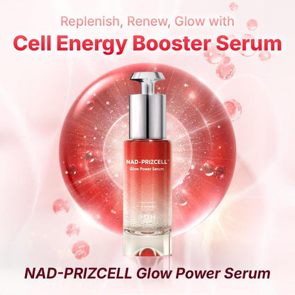 Cell Energy Booster Duo - Brightening Firming Hydrating Korean Serum & Cream with NAD, Niacinamide & Glutathione