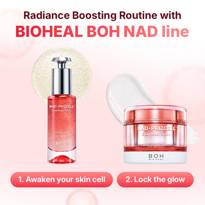 Cell Energy Booster Duo - Brightening Firming Hydrating Korean Serum & Cream with NAD, Niacinamide & Glutathione