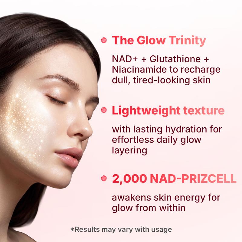 Cell Energy Booster Duo - Brightening Firming Hydrating Korean Serum & Cream with NAD, Niacinamide & Glutathione