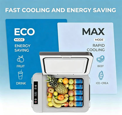 12‑Quart 12V Portable Car Refrigerator, Bluetooth Enabled Electric Cooler Freezer for Car, RV, Camping & Road Trips